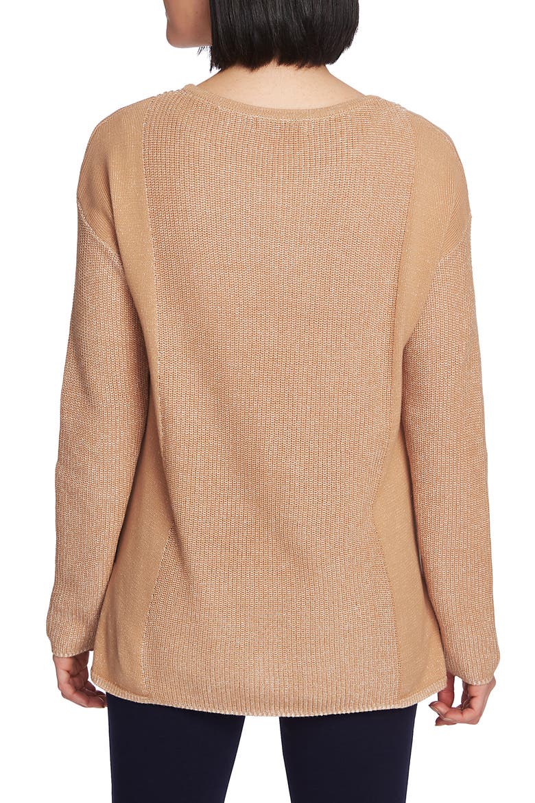 Mixed Gauge Pullover Sweater, Alternate, color, LIGHT FRENCH TRUF