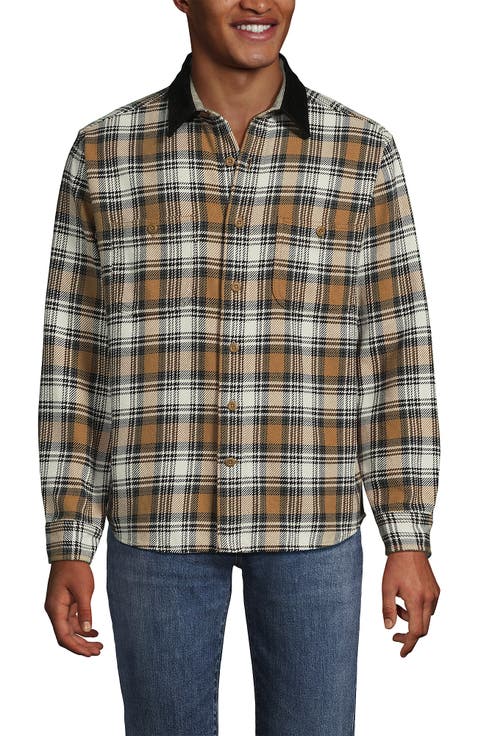 Authentic Flannel Shirt with Corduroy Collar