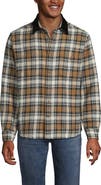 Lands' End Authentic Flannel Shirt with Corduroy Collar