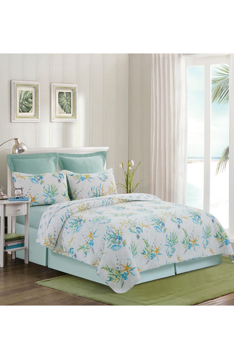 C&F Home Marlowe Sound Coastal Beach Cotton Quilt Set  - Reversible and Machine Washable, Alternate, color, White