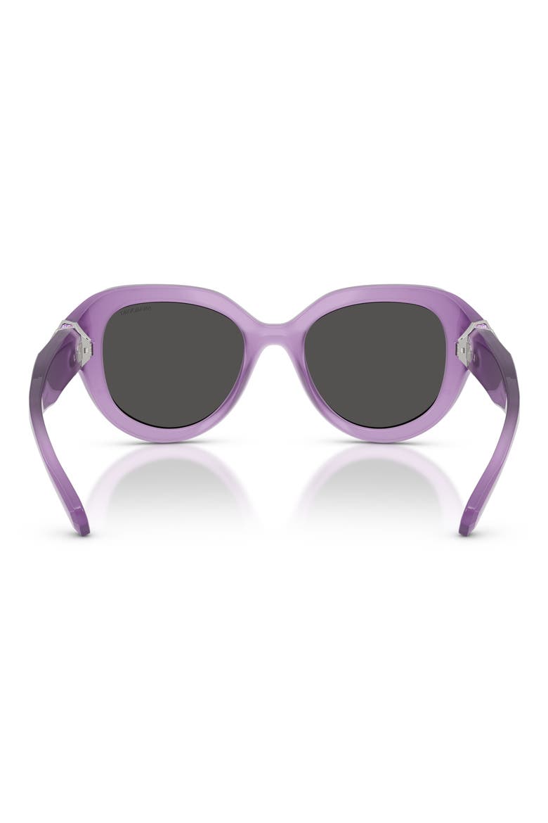 50mm Small Round Sunglasses, Alternate, color, MILKY LILAC / DARK GREY