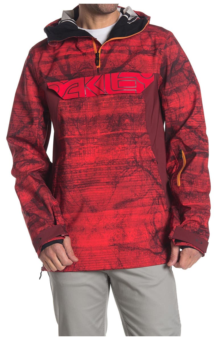 Oakley Black Forest 3L 15K Hooded Quarter Zip Shell Jacket, Main, color, 