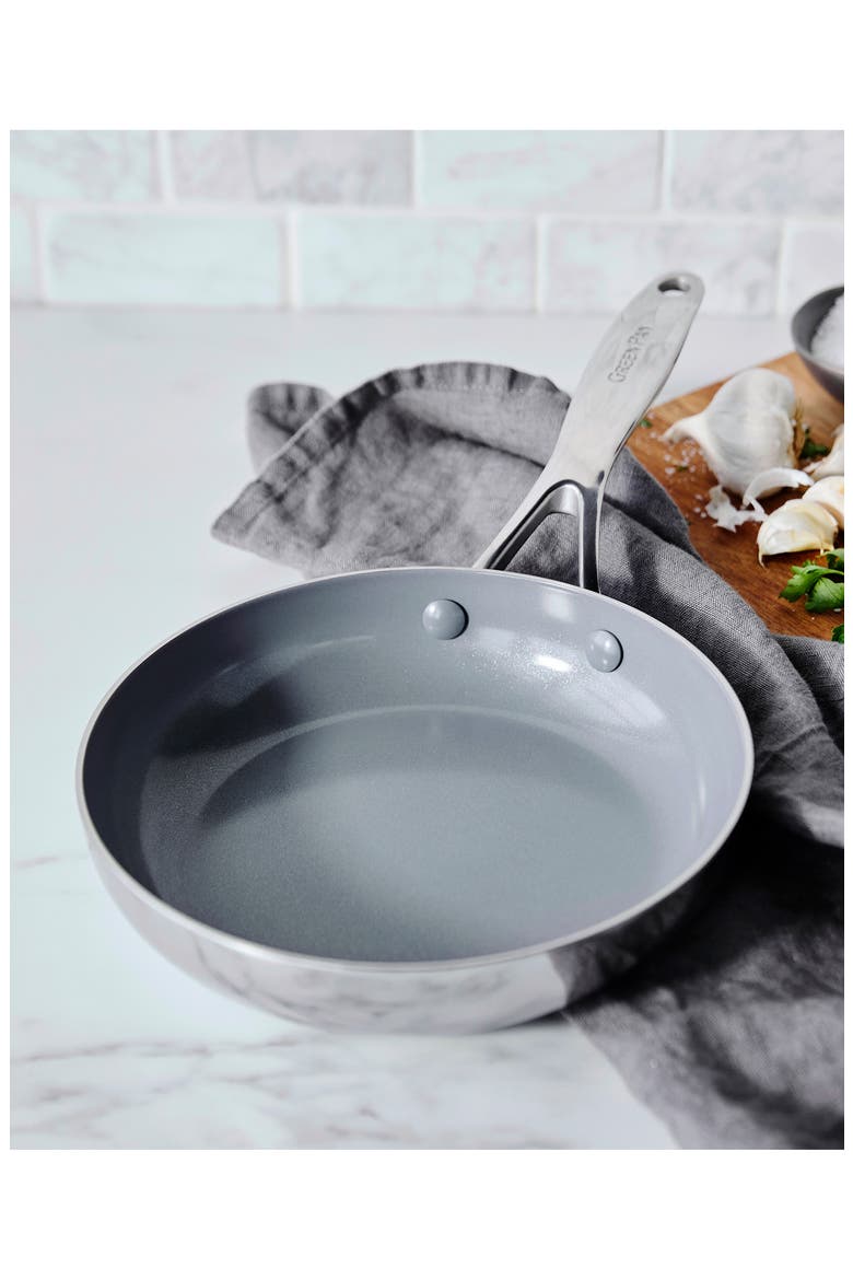 Valencia Stainless Steel Nonstick Frying Pan, Alternate, color, STAINLESS STEEL