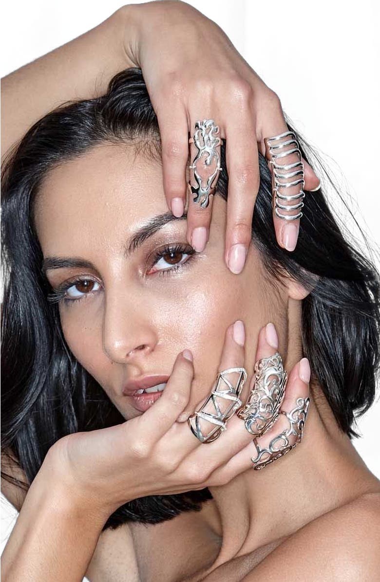 Lucy Quartermaine Splash Armour Ring, Alternate, color, Sterling Silver