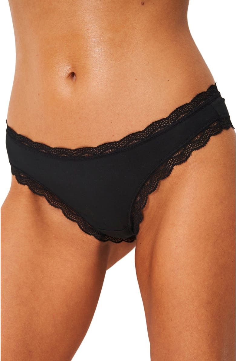 Stripe & Stare Original Knicker Four Pack, Alternate, color, Black