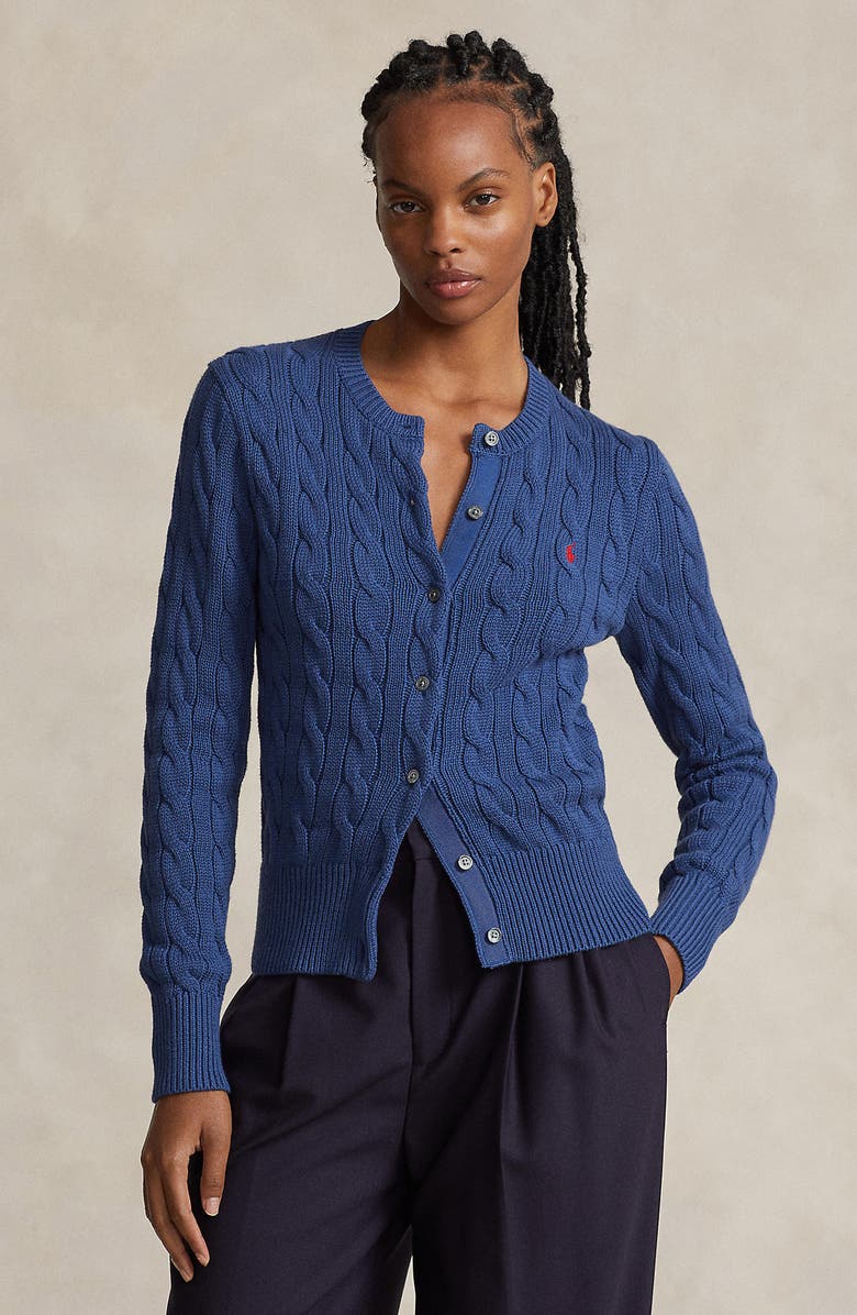 Polo Ralph Lauren Cable Stitch Cardigan, Alternate, color,
