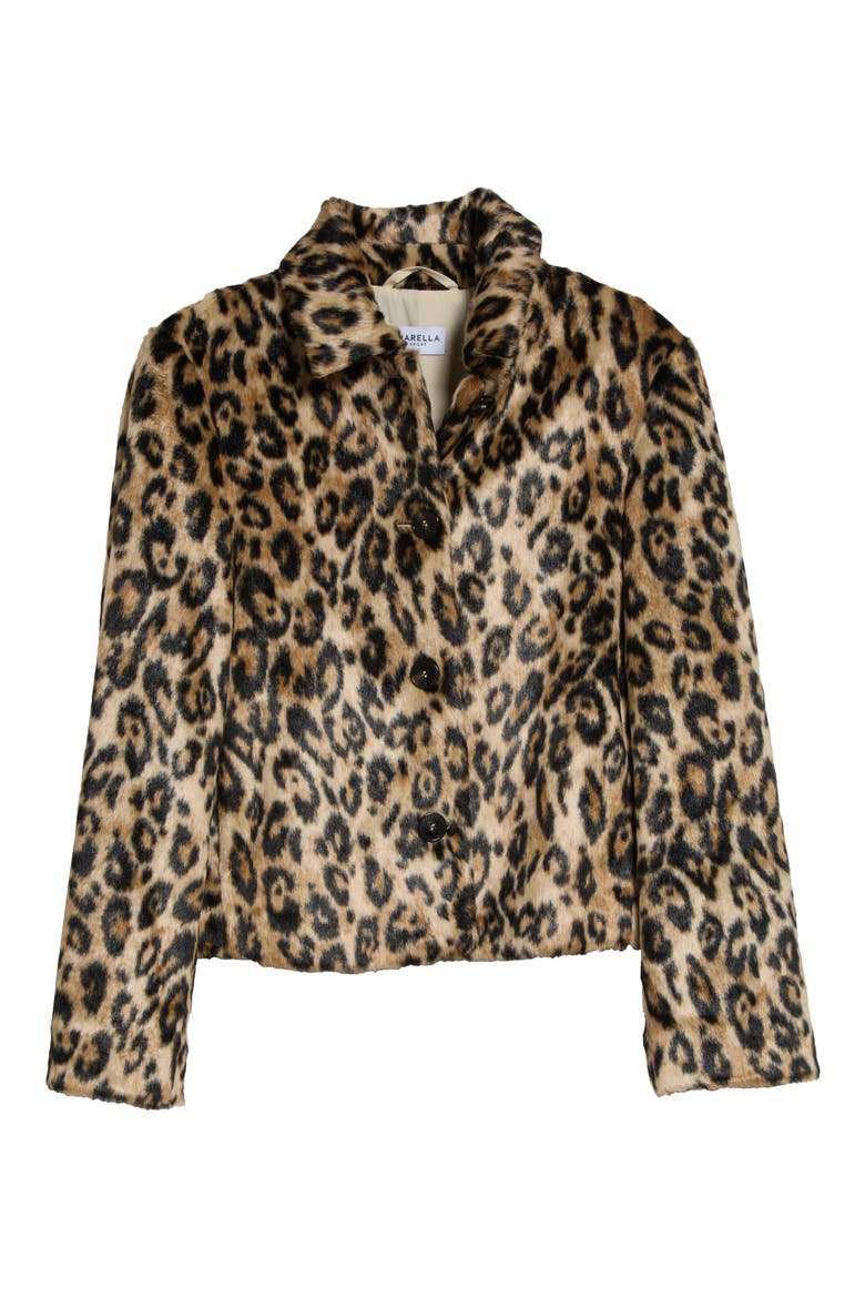 Spotted Print Faux Fur Jacket, Alternate, color, CAMEL SPOTTED PRINT