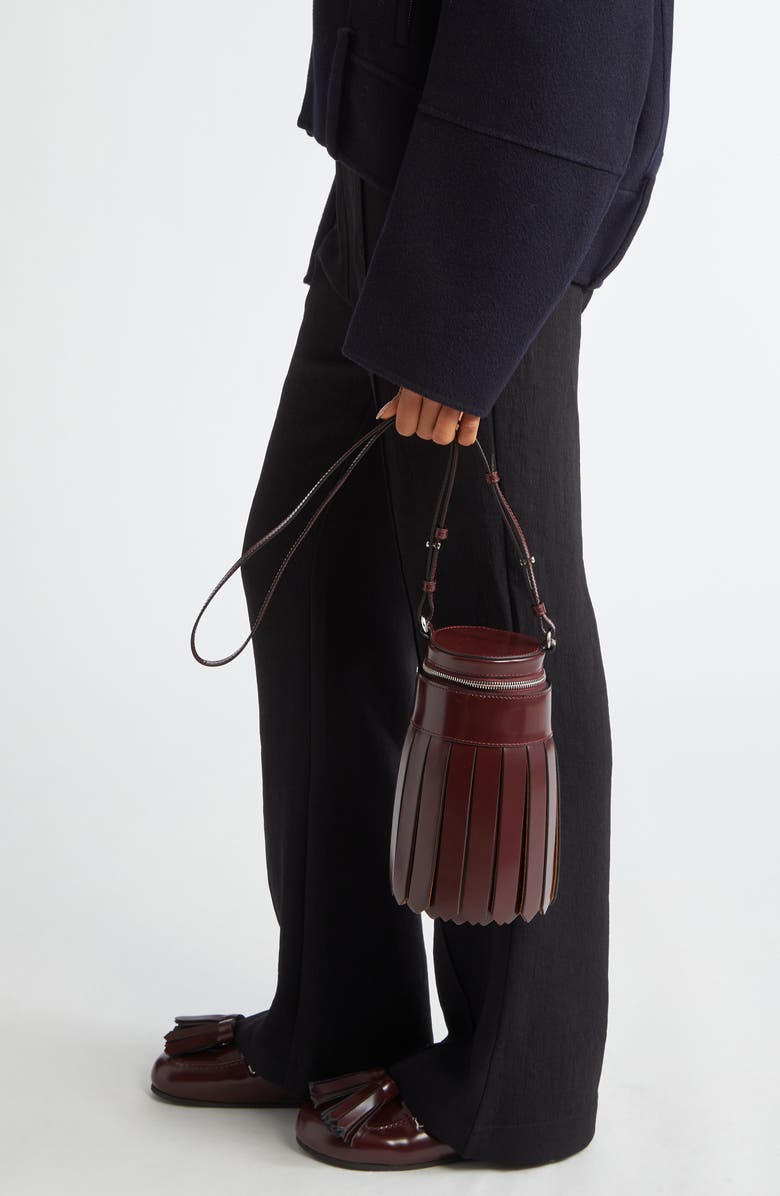 JW Anderson Tassel Leather Bucket Bag, Alternate, color,