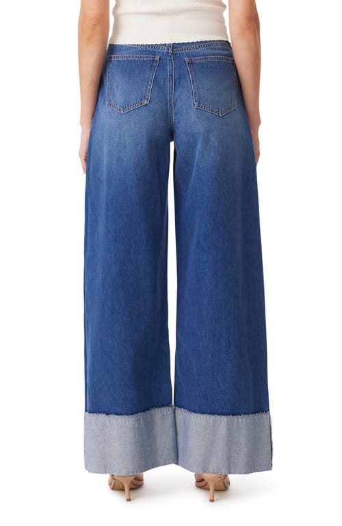 Habitual Cuffed Low Slung Wide Leg Jeans In Blue