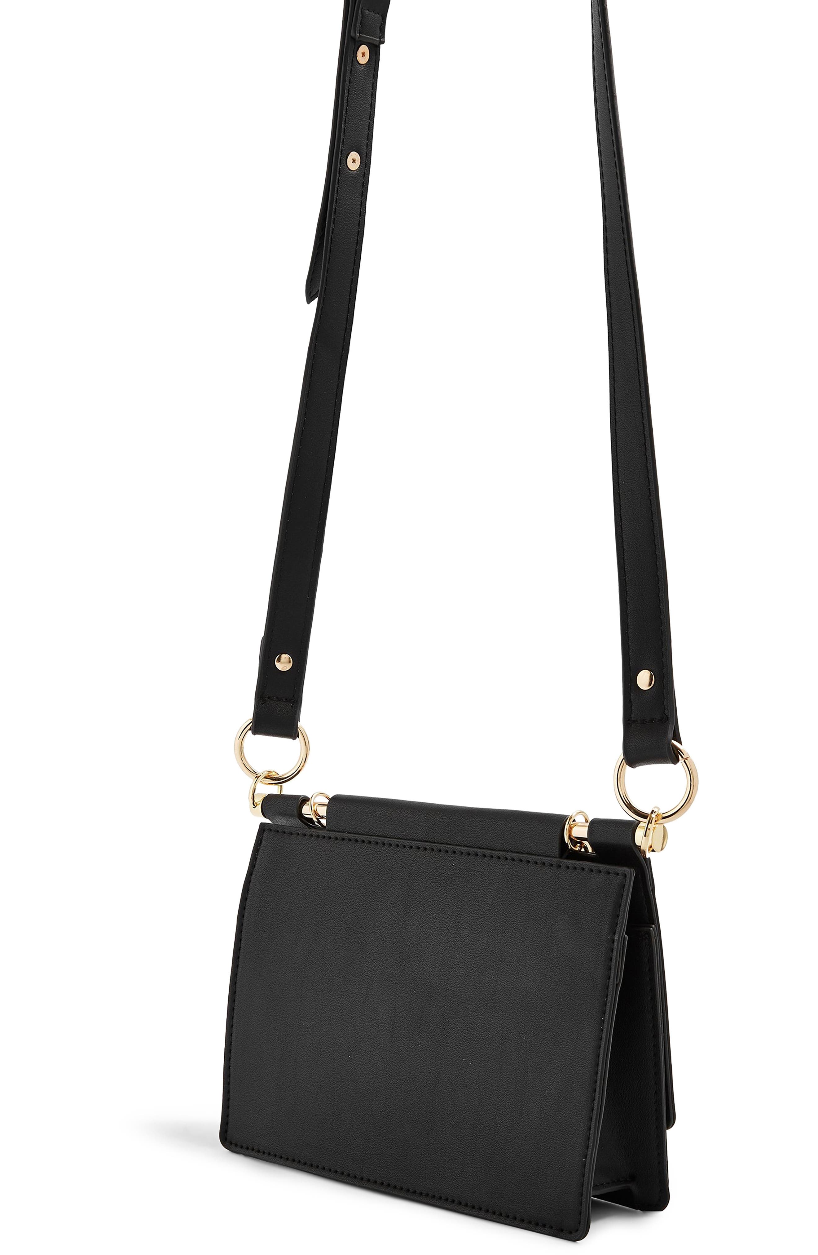 Topshop Tropic Chain Faux Leather Shoulder Bag, Alternate, color, 