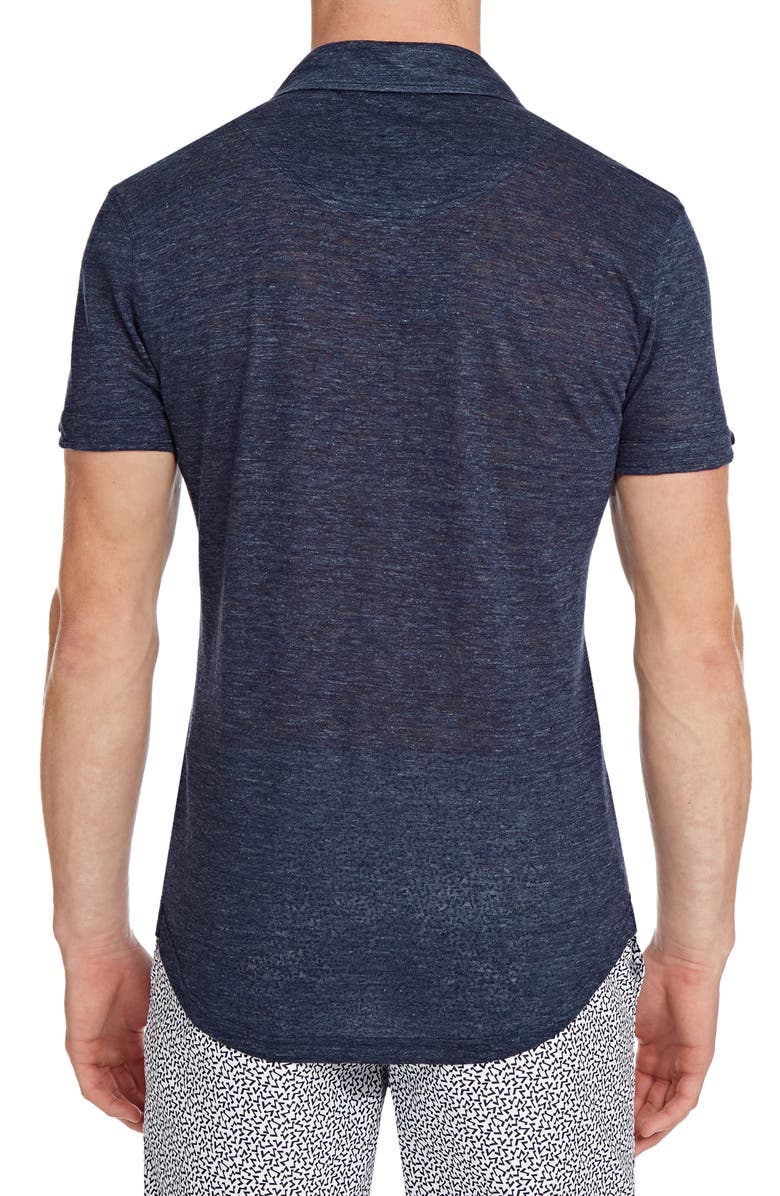 Orlebar Brown Sebastian Mélange Linen Polo, Alternate, color, 