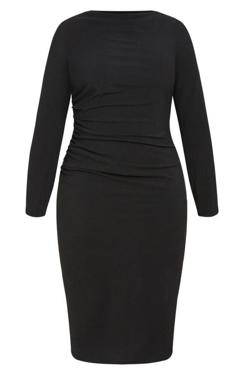 Shop City Chic Jojo Long Sleeve Midi Dress In Black