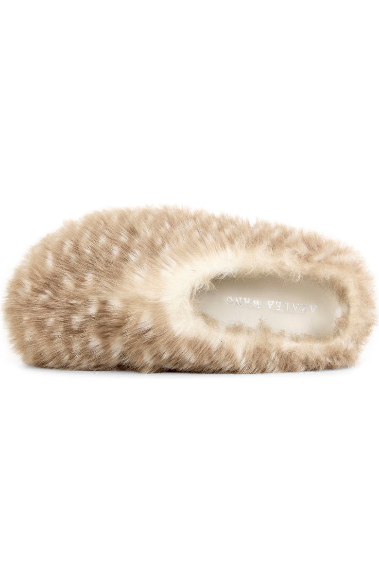 AZALEA WANG Upnettee Faux Fur Slipper, Alternate, color, Brown Multi