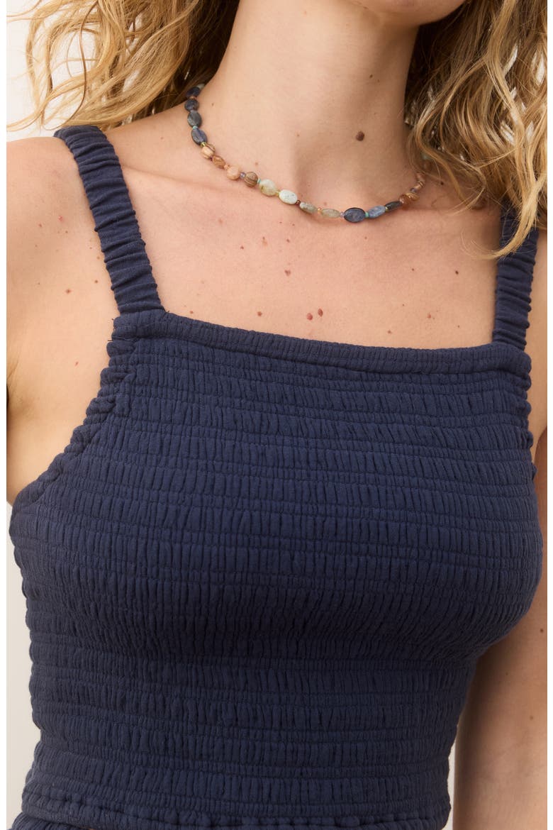 Lila Smocked Cotton Gauze Camisole, Alternate, color, INDIGO