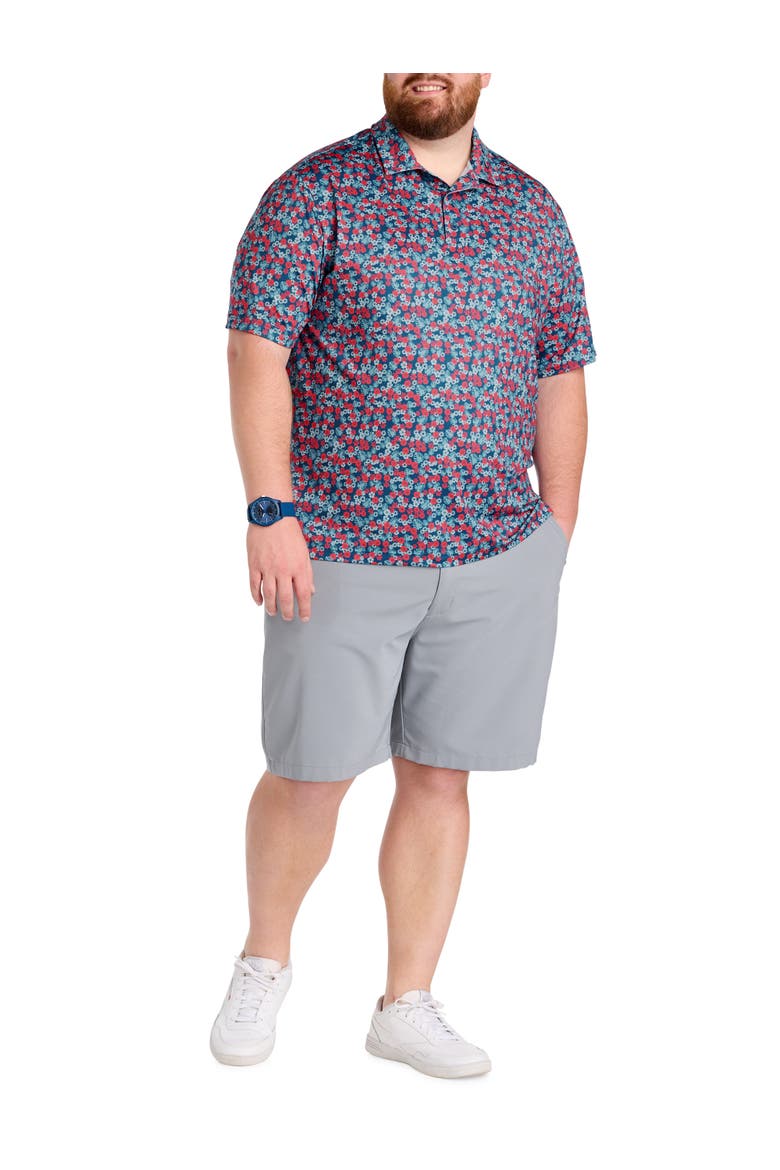 Big & Tall Island Floral Americana Polo Shirt, Alternate, color, MULTI