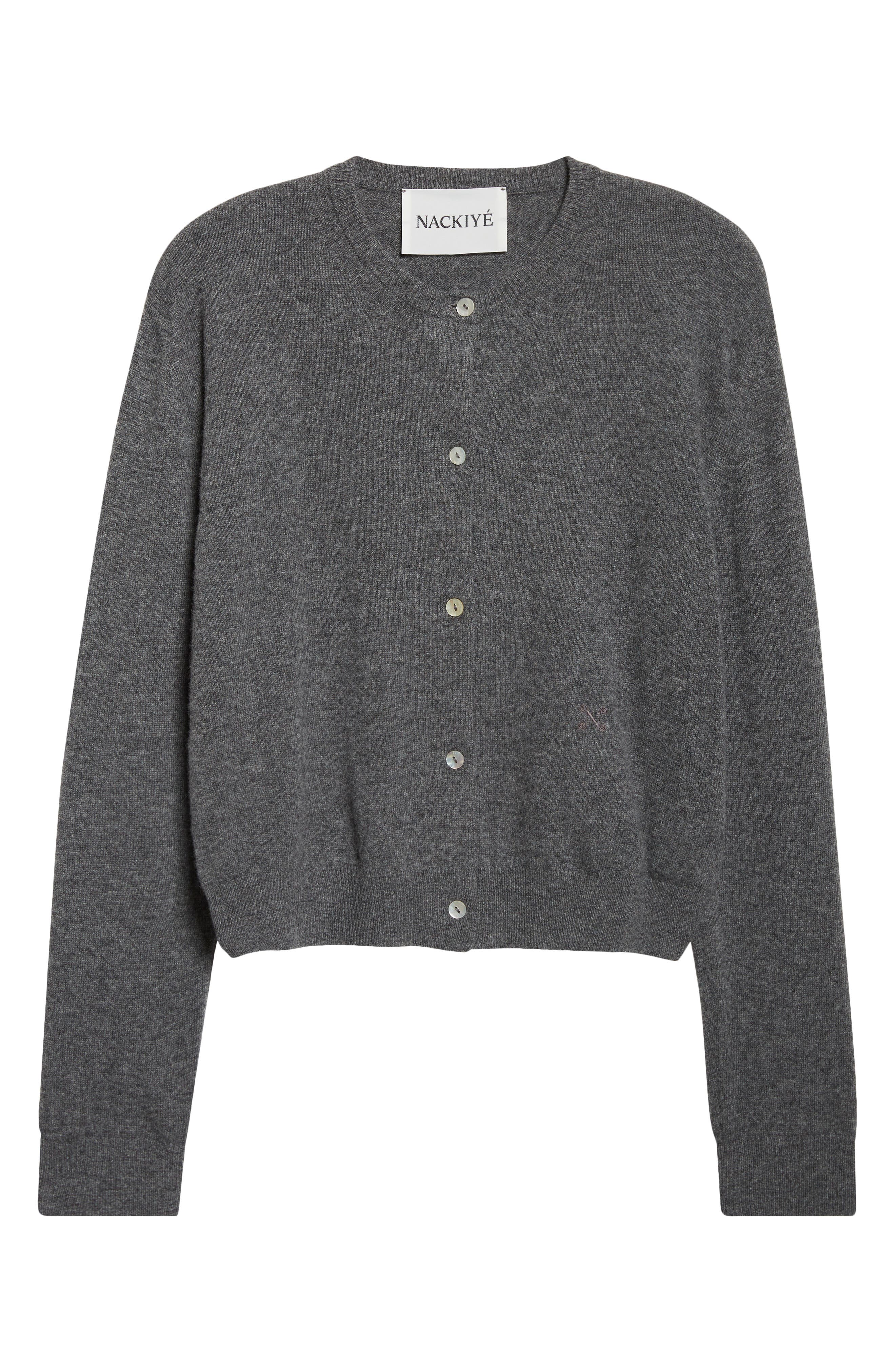 Nackiyé Nackiyè Seashell Cashmere Cardigan In Gray