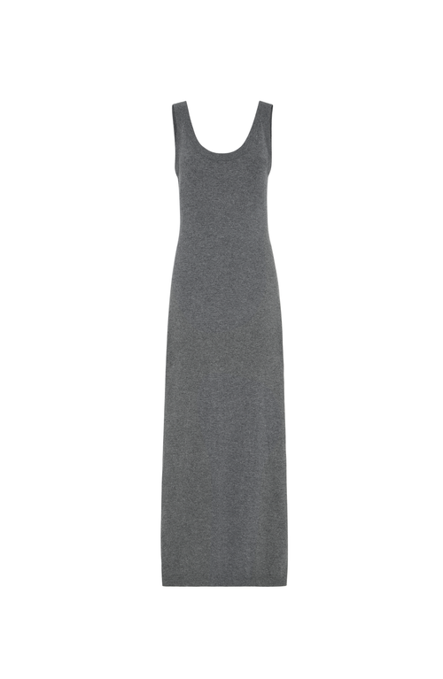 Brunello Cucinelli Round-neck Knit Dress In Gray