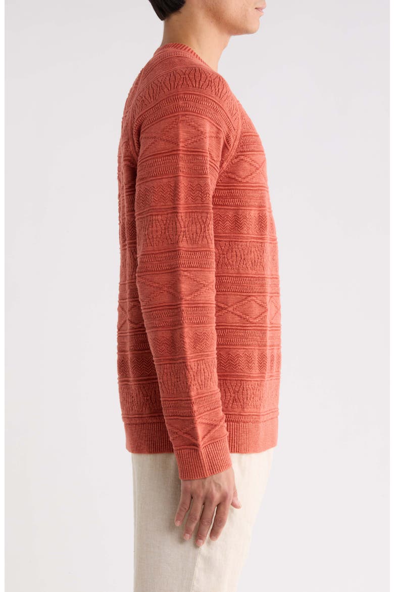 Sun Soaked Cotton Crewneck Sweater, Alternate, color, DK TERRA COTTA