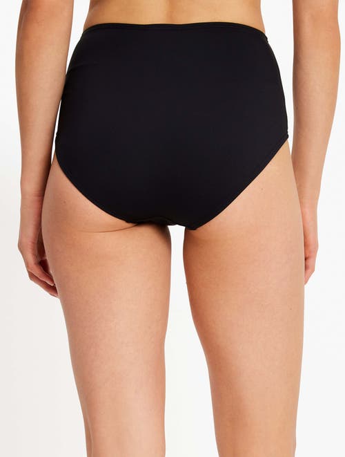 Kate Spade New York High Waist Bikini Bottom In Black