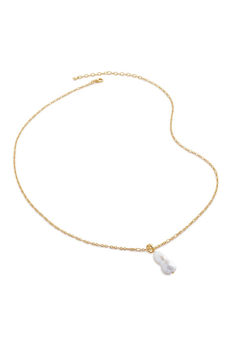 Capri Teardop Freshwater Pearl Pendant Necklace, Main, color, 18CT GOLD VERMEIL