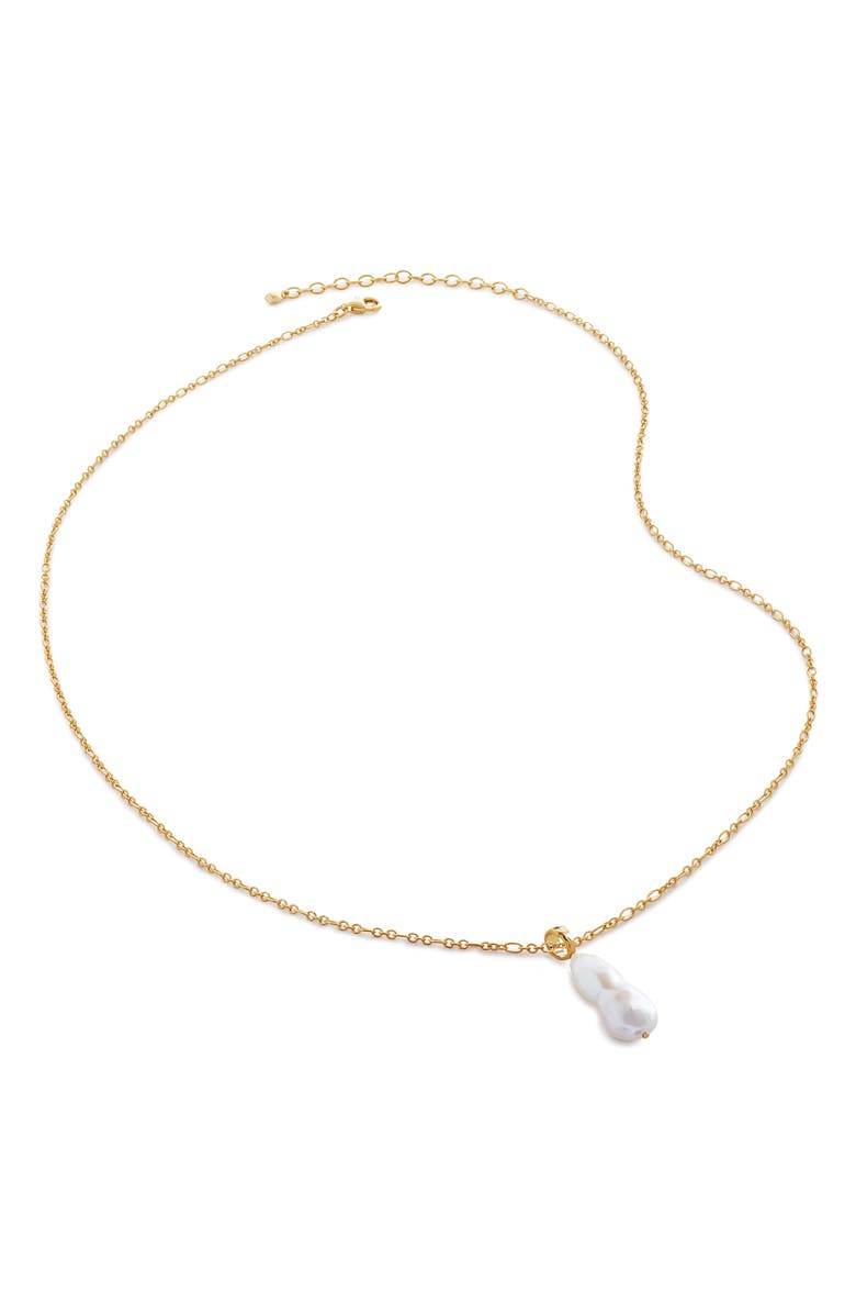 Monica Vinader Capri Teardop Freshwater Pearl Pendant Necklace, Main, color, 18Ct Gold Vermeil