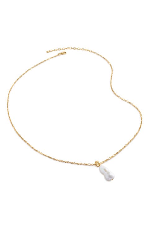 Capri Teardop Freshwater Pearl Pendant Necklace