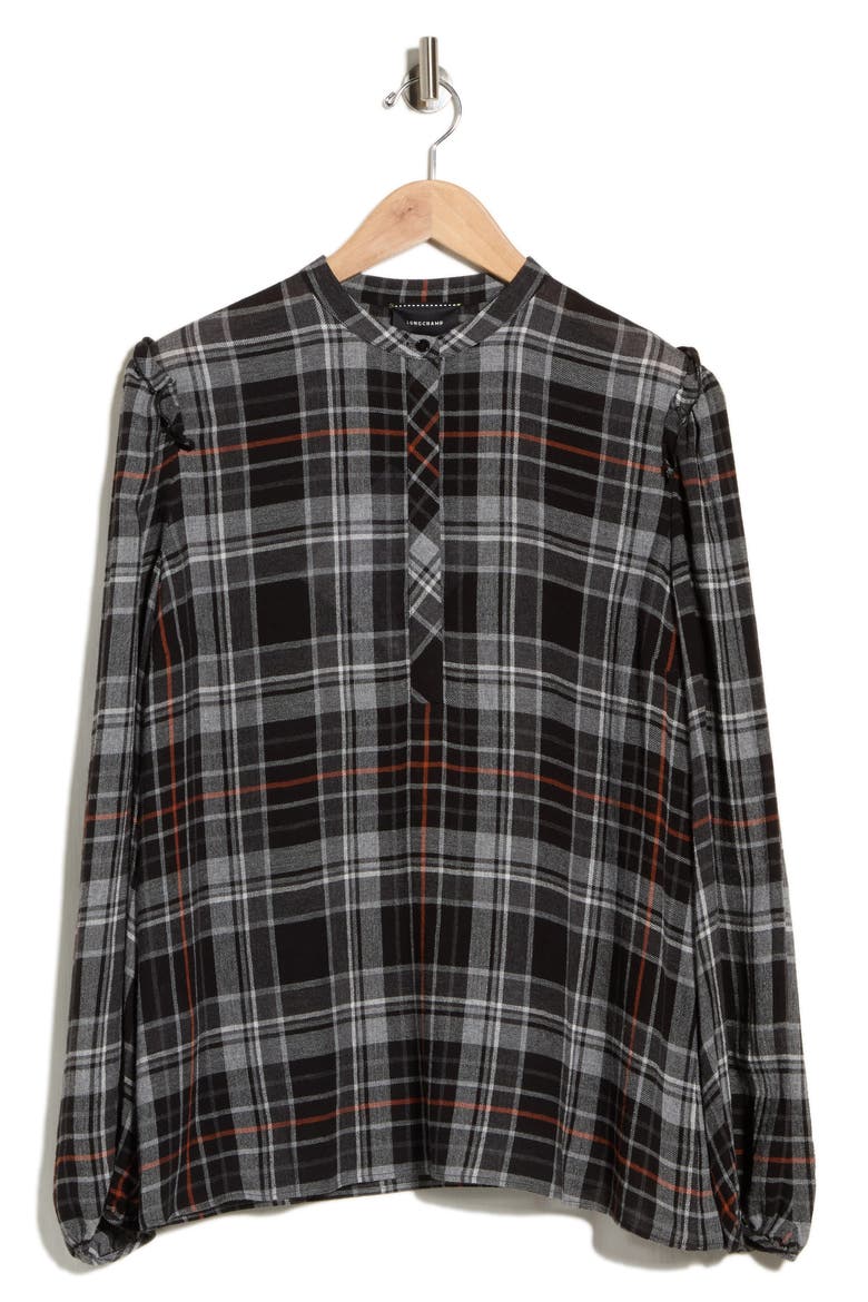 Band Collar Top, Main, color, BLACK