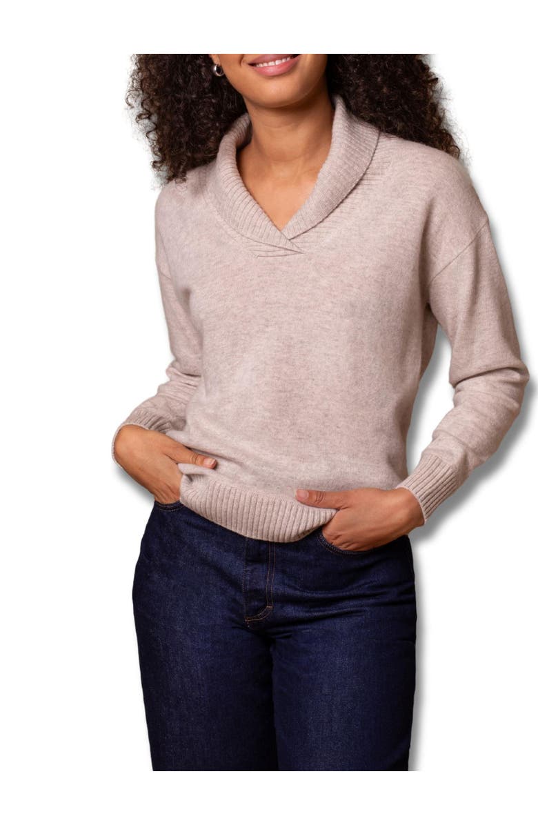 Celtic & Co. Lambswool Shawl Collar Knitted Jumper, Alternate, color, Oatmeal