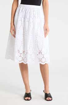 Frank & Eileen Gracie Cotton Eyelet Midi Skirt