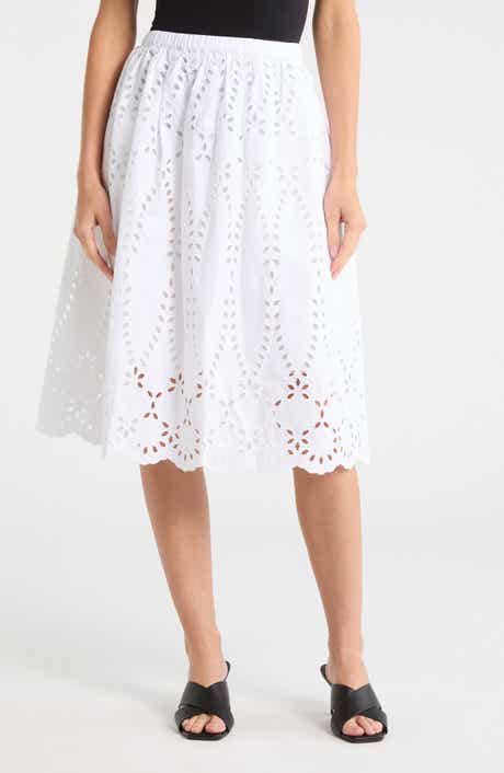 Frank & Eileen Gracie Cotton Eyelet Midi Skirt