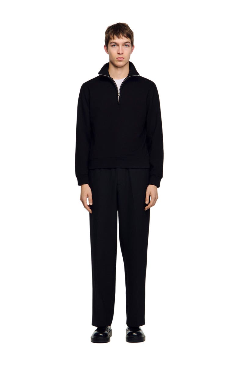 SANDRO Cotton sweatshirt, Alternate, color, Black