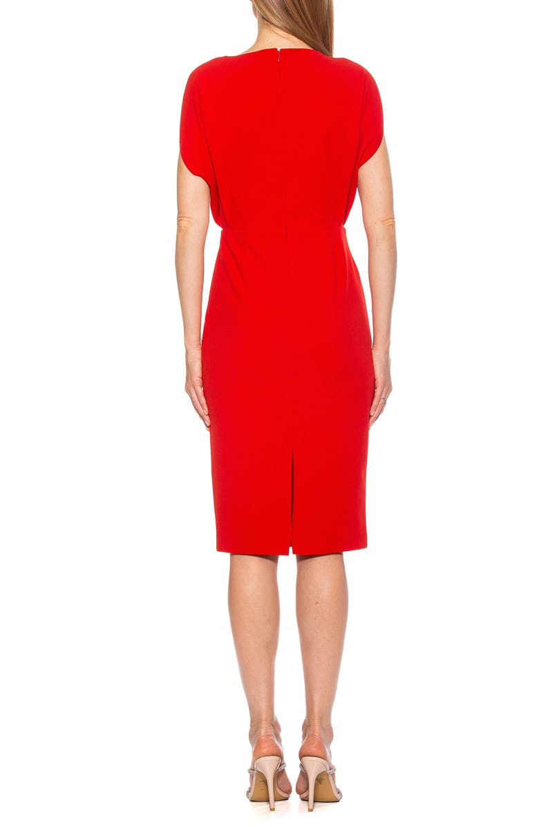 Alexia Admor Gianna Draped Boatneck Dress, Alternate, color, Red