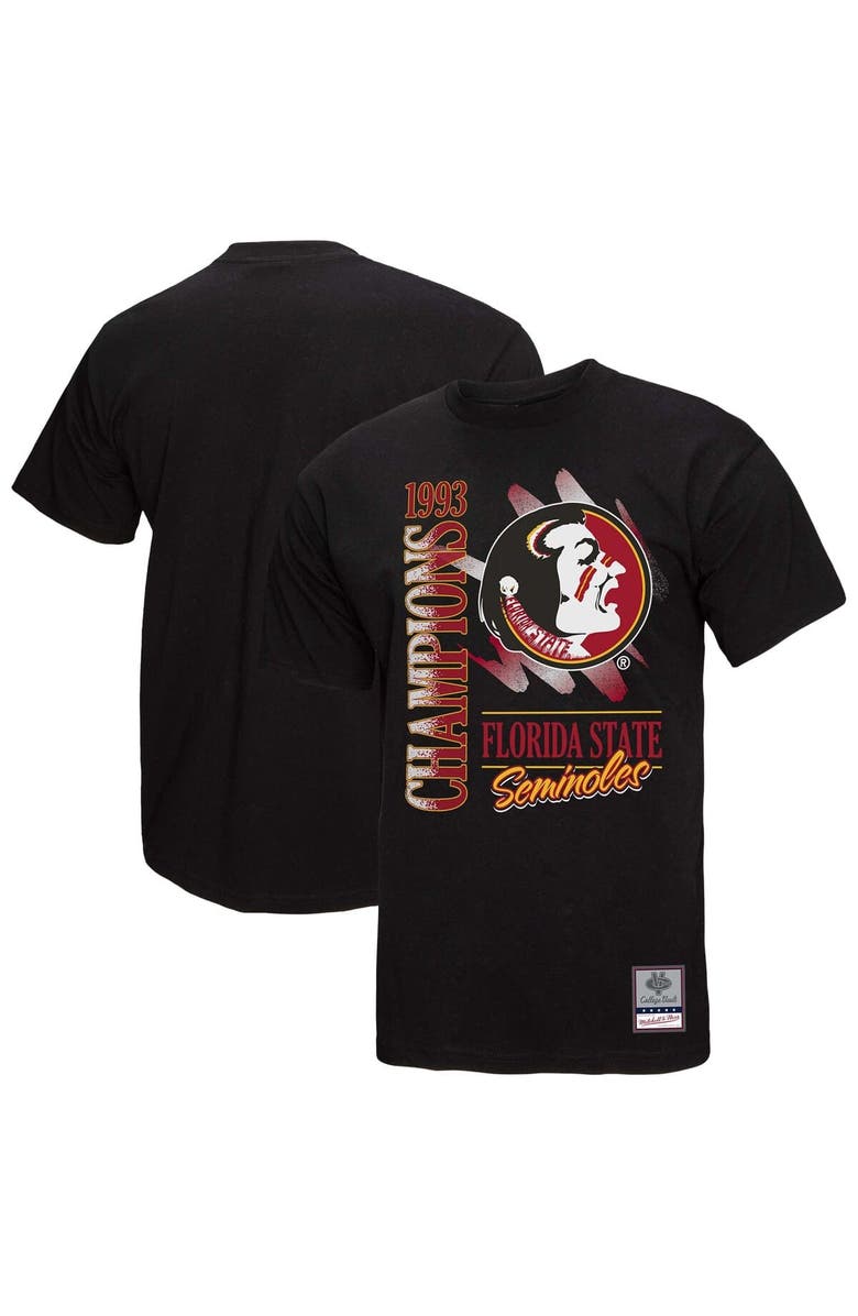 Mitchell & Ness Men's Mitchell & Ness  Black Florida State Seminoles Retro Brush Mineral Wash T-Shirt, Alternate, color, 