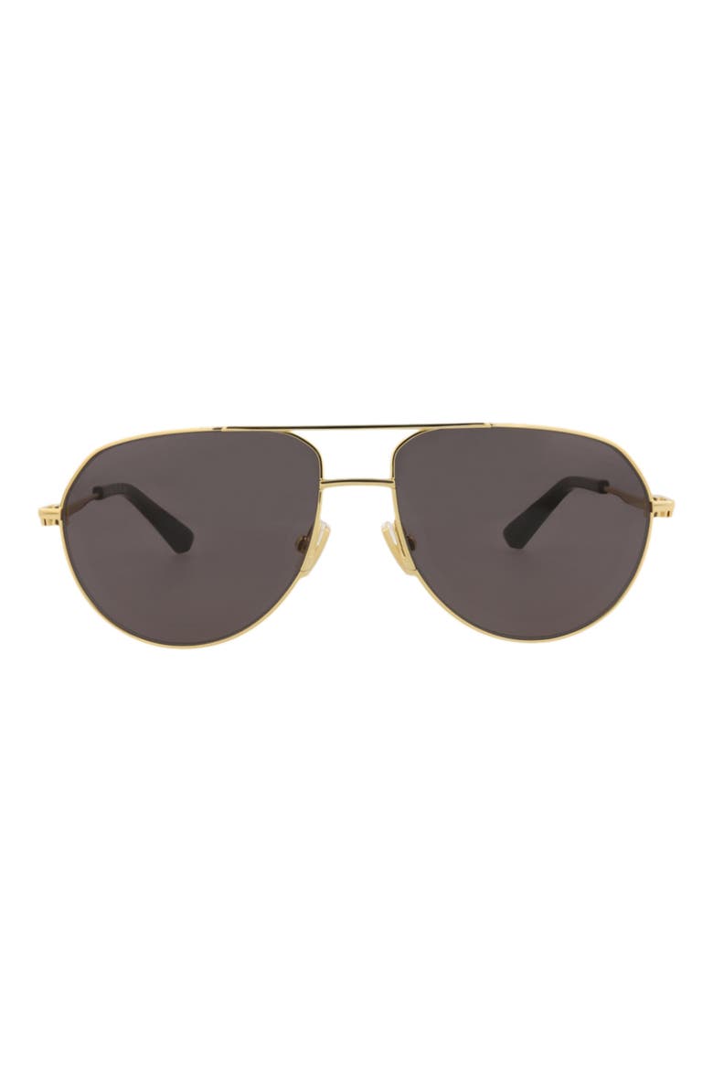 57mm Aviator Sunglasses, Main, color, GOLD GOLD GREY