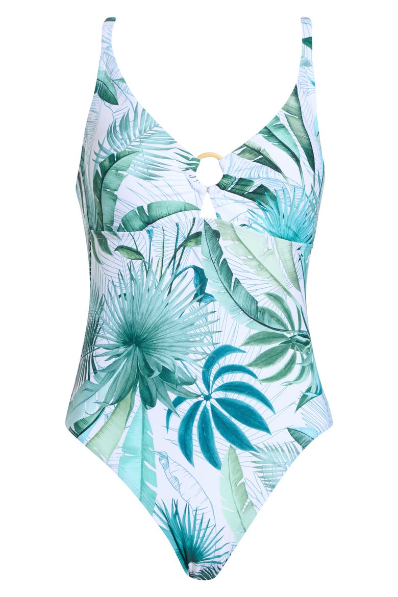 Paris One-Piece Swimsuit, Alternate, color, WHITE/ TEAL