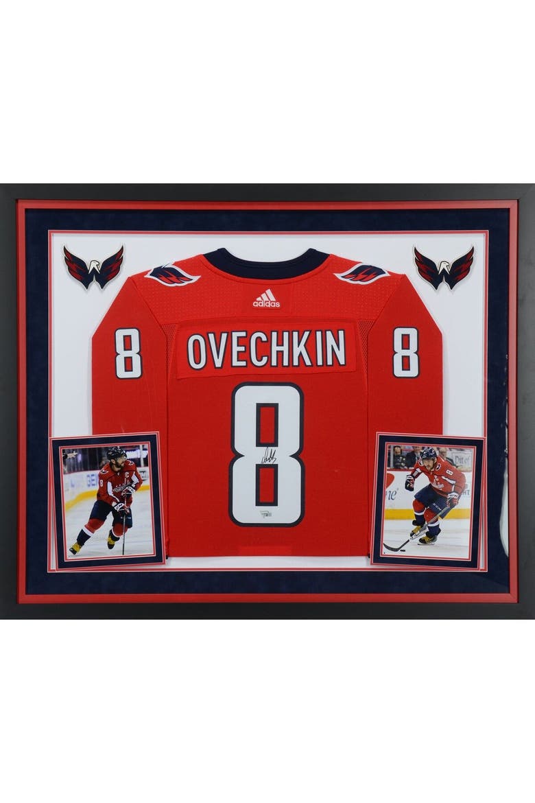 Alex Ovechkin Washington Capitals Deluxe Framed Autographed Red Adidas Authentic Jersey, Main, color, Red