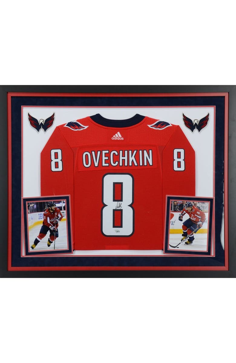 FANATICS AUTHENTIC Alex Ovechkin Washington Capitals Deluxe Framed Autographed Red Adidas Authentic Jersey, Main, color, 