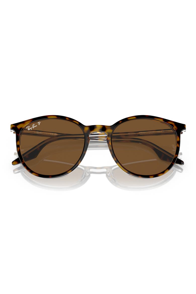 54mm Polarized Round Phantos Sunglasses, Alternate, color, BROWN