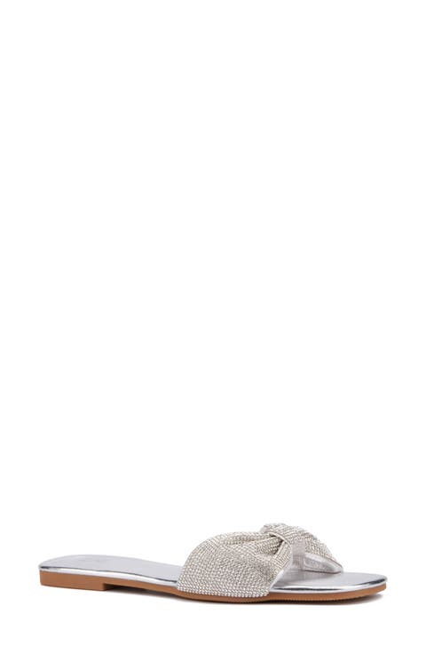 Karli Rhinestone Slide Sandal (Women)