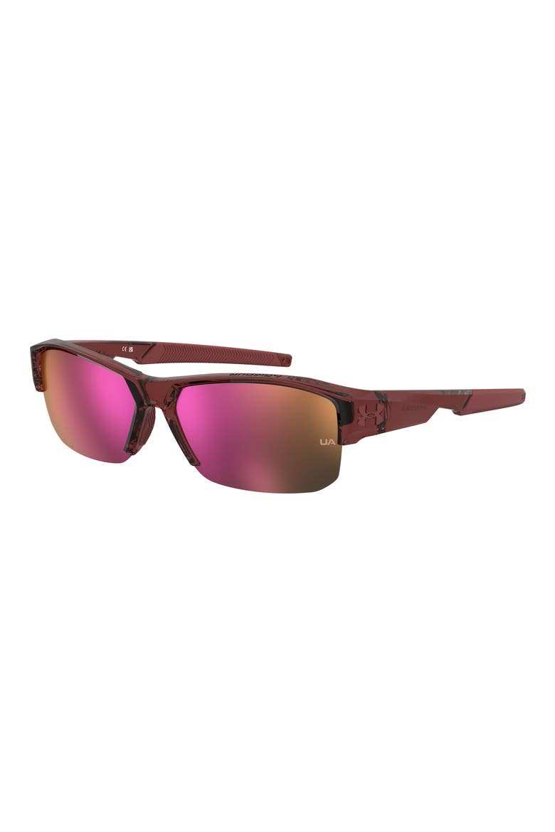 UA Fanatical II Oversize Rectangular Sunglasses, Alternate, color, CRYSTAL RED
