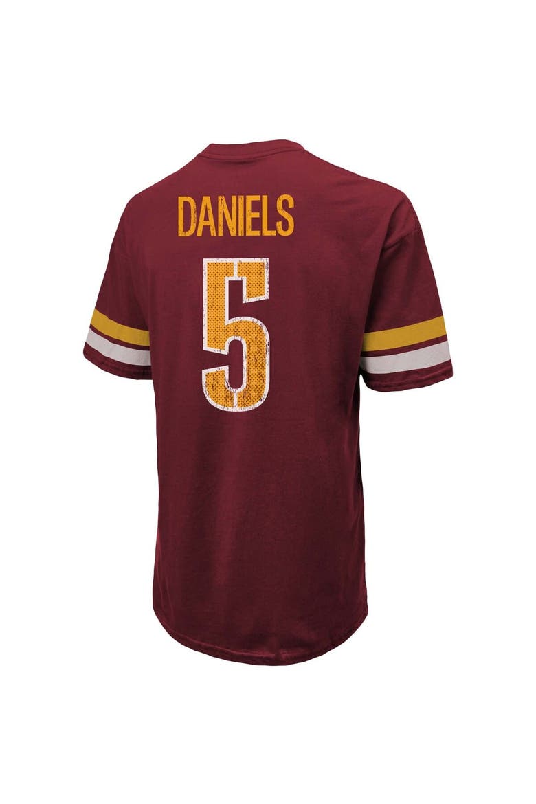 Men's Majestic Threads Jayden Daniels Burgundy Washington Commanders Name & Number Oversize Fit T-Shirt, Alternate, color, Burgundy