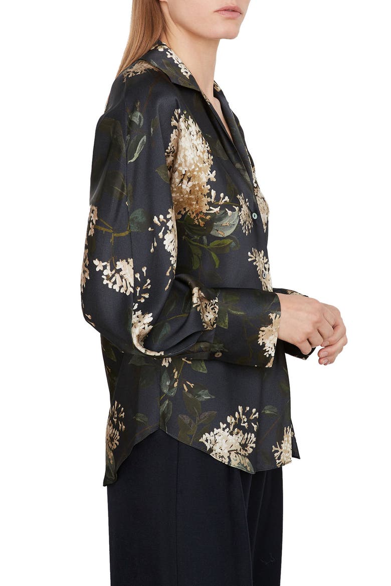 Lilac Bias Silk Blouse, Alternate, color, COASTAL