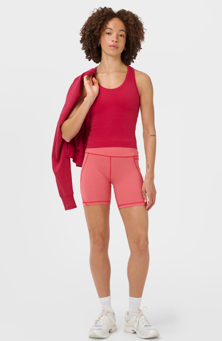 Sweaty Betty Athlete Seamless Workout Crop Tank, Alternate, color, Crimson Red