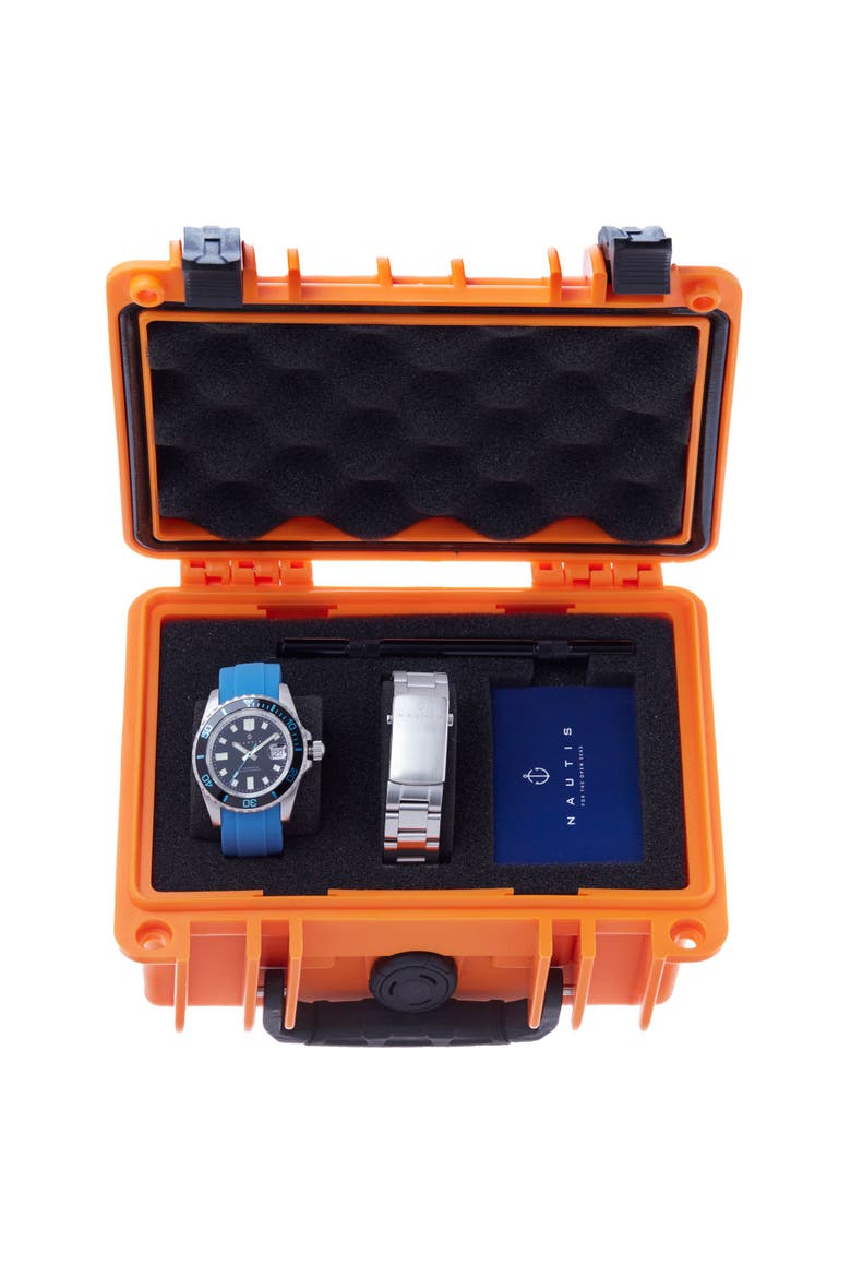 Interceptor Box Set with Interchangable Bands and Date Display, Alternate, color, Light Blue