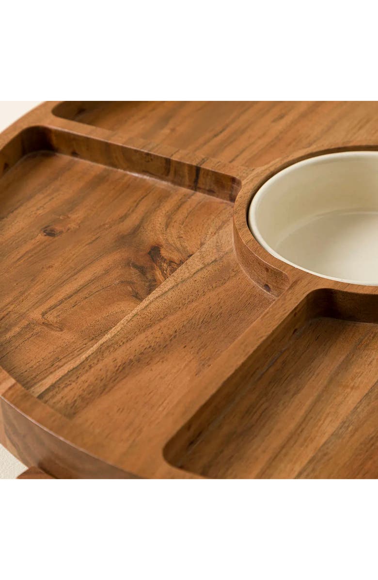 Uncommon Goods Flip & Dip Double-Sided Serving Board, Alternate, color, Acacia Wood
