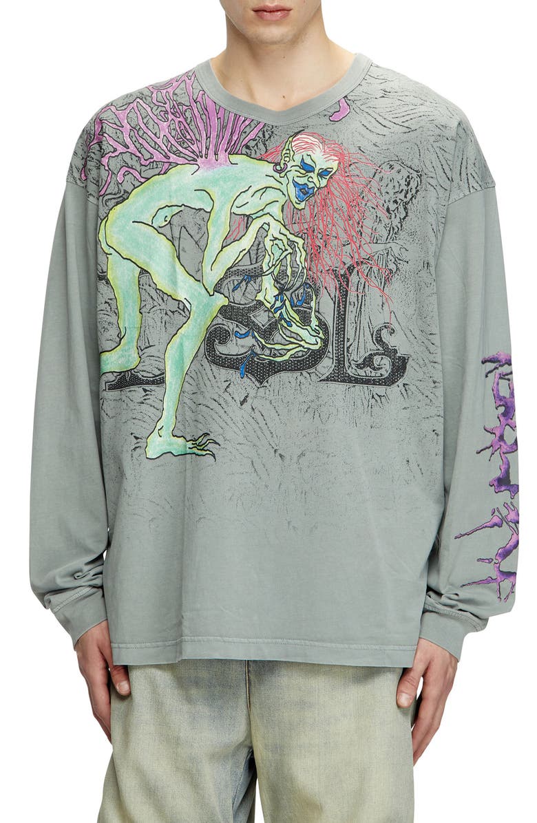 DIESEL<sup>®</sup> Relaxed Fit Cotton Graphic T-Shirt, Main, color, 