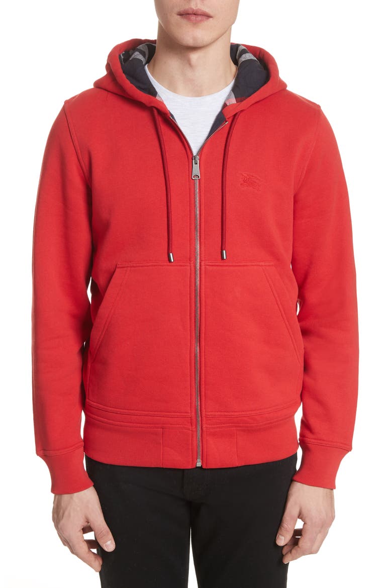 Fordson Fleece Hoodie, Main, color, MILITARY RED