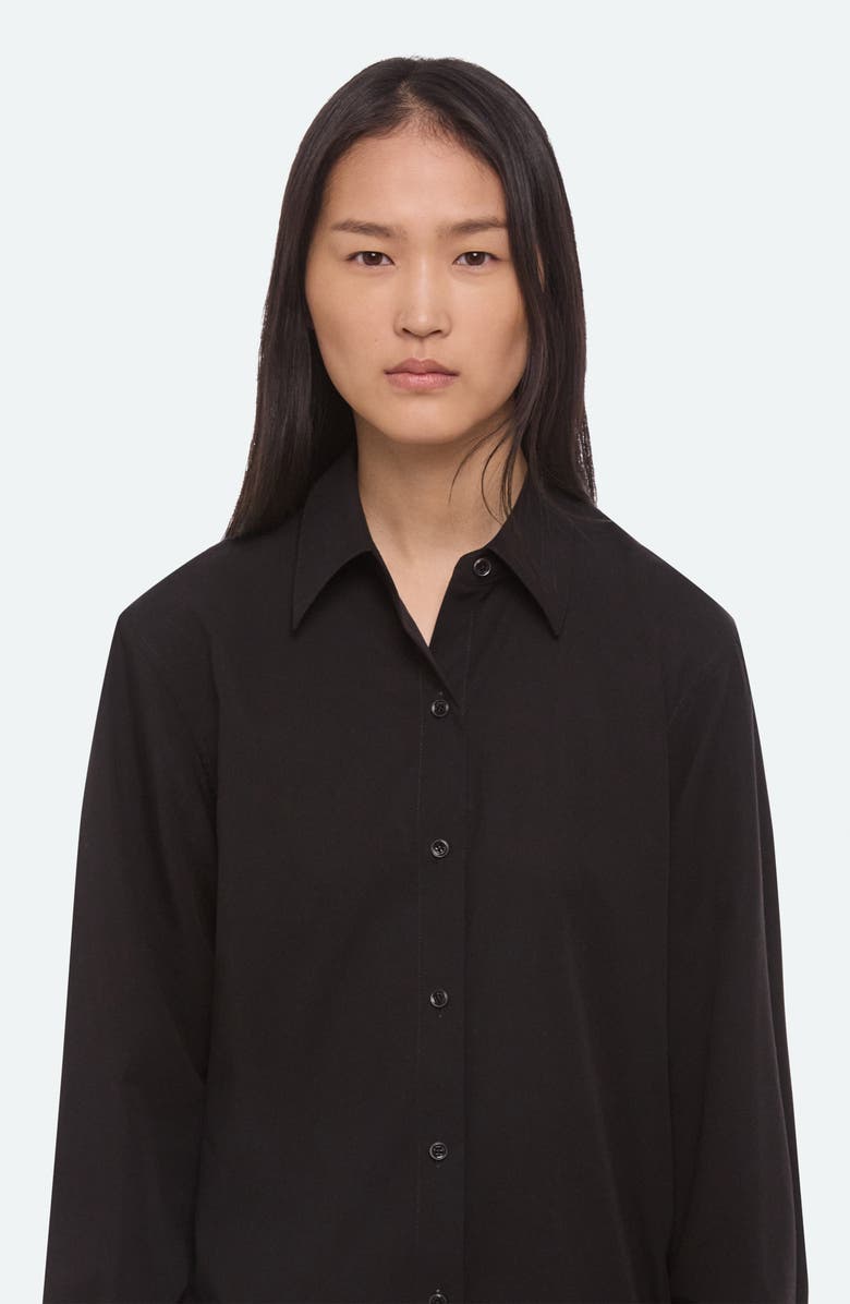 Helmut Lang Open Tie Back Cotton Shirt, Alternate, color, Black