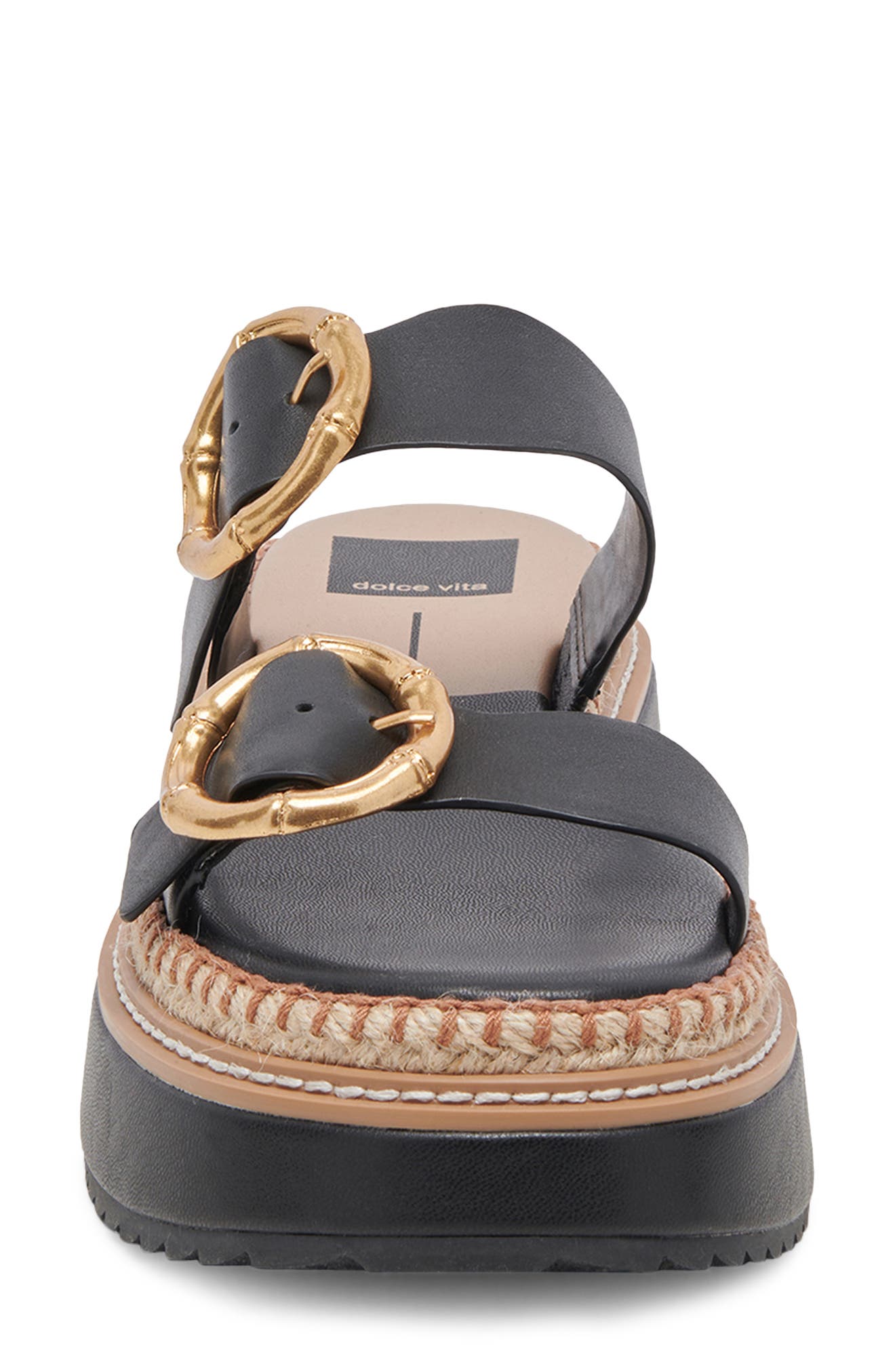 Rysha Platform Sandal, Alternate, color, BLACK LEATHER