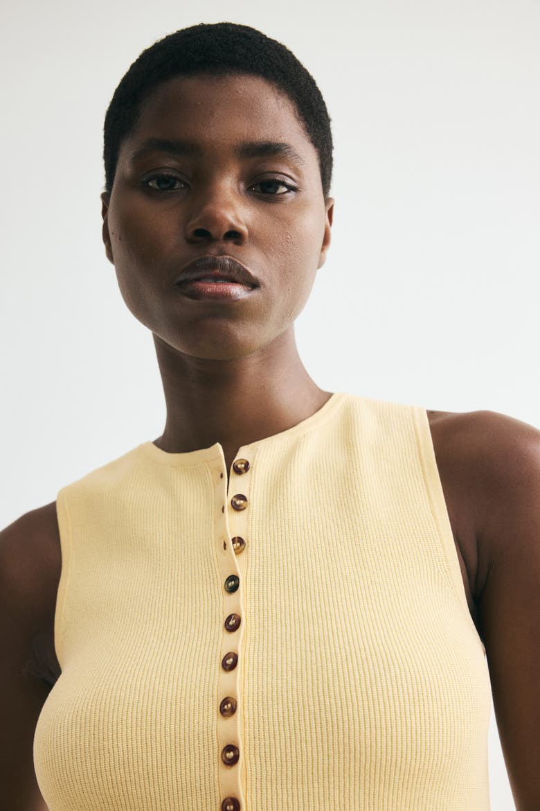 H&M Rib-knit Peplum Sleeveless Top (Women) | Nordstrom